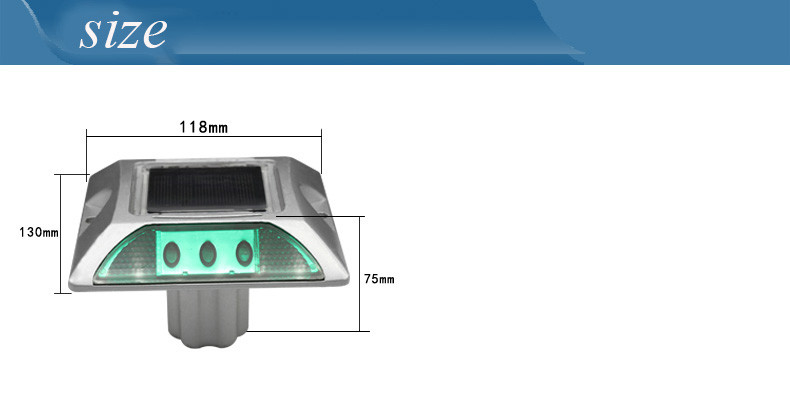 White/ Yellow/ Red/ Bule/ Green Solar Powered Road Markers for Extreme Temperatures