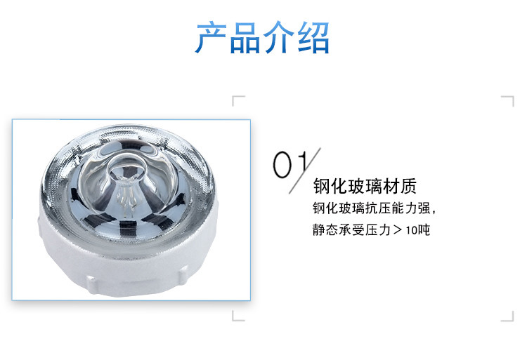 360 Degree Tempered Glass Solar Powered LED Road Stud Roadway Warning Pavement Road Stud