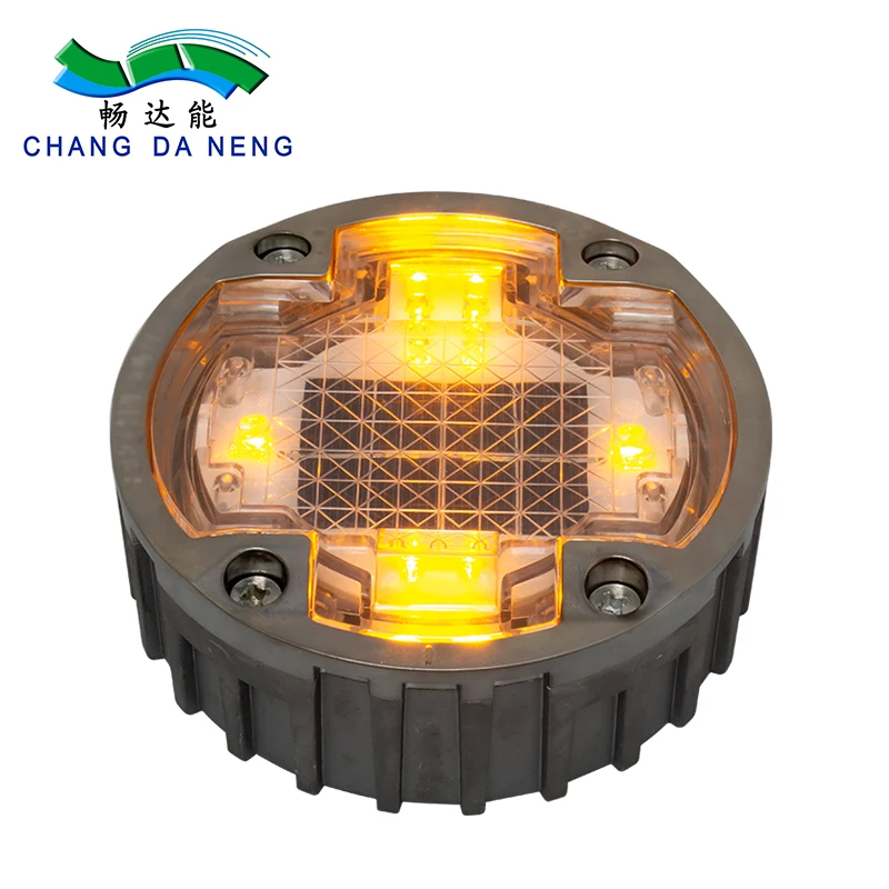 250g Solar LED Road Reflector With 6 LED Light Steady Or Flash Visually 800 Meters
