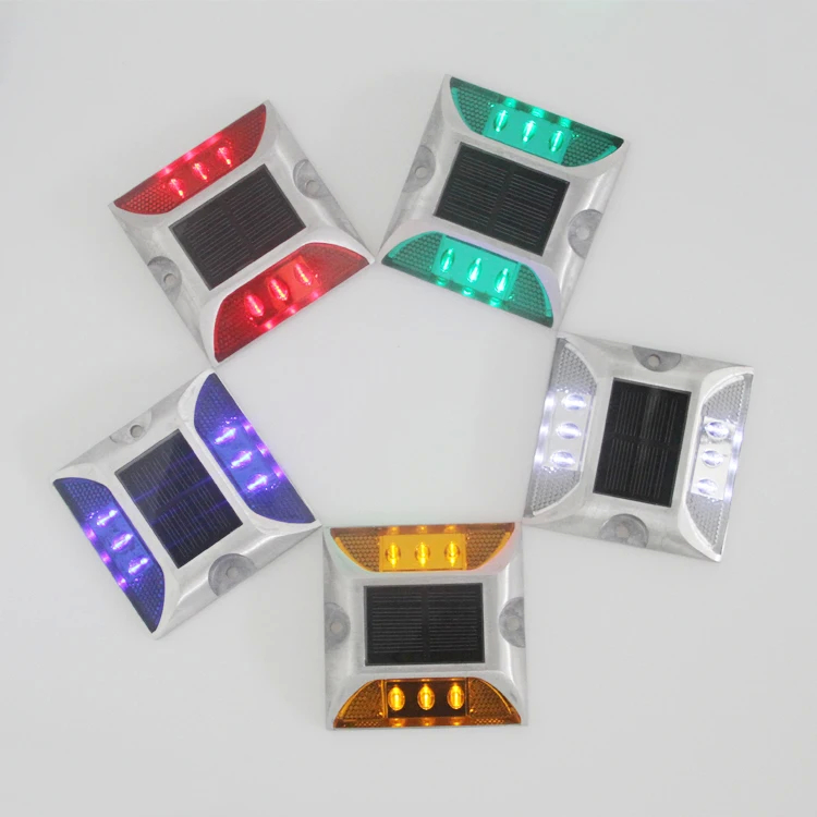 Strength Yellow Solar Road Stud Markers With 6 LED And 20 Tons Load Capacity