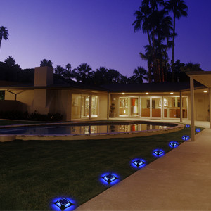 Outdoor Solar Dock Light Waterproof Solar Deck Lights Of 20 Lumens Brightness With 1.2V/600MAH Battery Aluminum PC