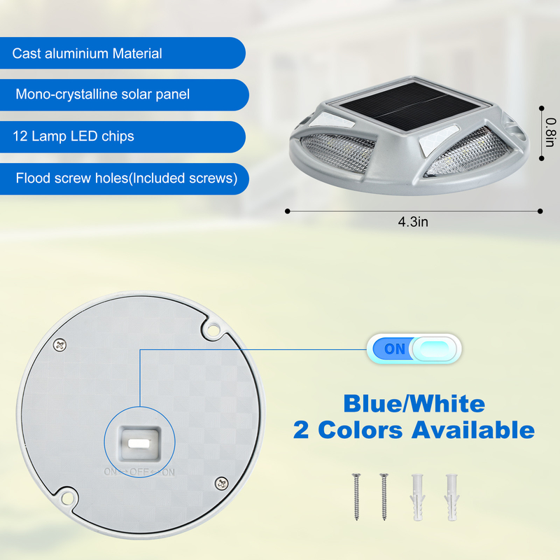 Bright Solar LED Dock Light With Screw Installation Aluminum PC 20 Lumens