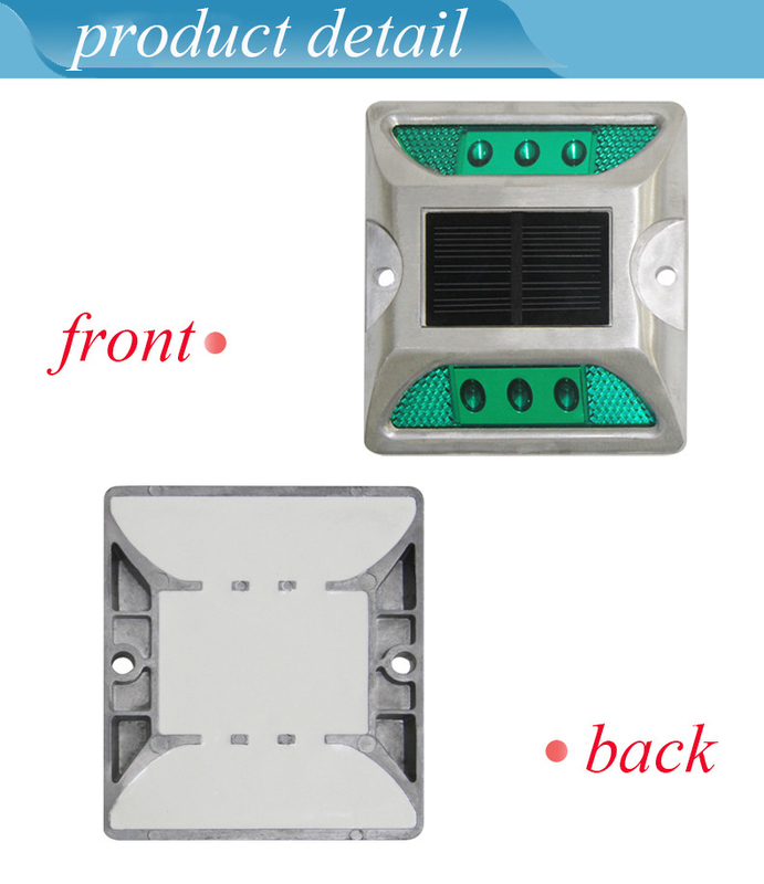 White Yellow Red Blue Green 330g 2V LED Solar Powered Road Studs Work Temp -20C- 70C Aluminum Alloy