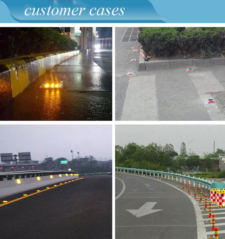 White Yellow Red Blue Green 330g 2V LED Solar Powered Road Studs Work Temp -20C- 70C Aluminum Alloy