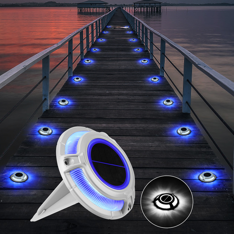 2V LED Solar Dock Light Aluminum PC Screw Mounted Bearing 3t 115*22.5MM