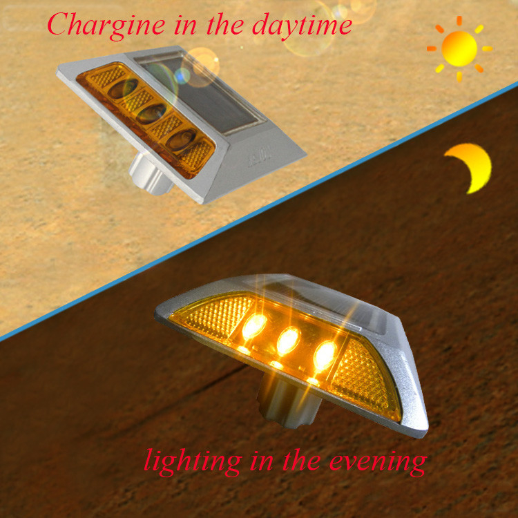 Solar Road Markers with Aluminum Alloy and PC Materials for Safety Warning