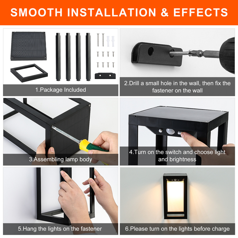 Outdoor Solar Wall Lamp for Garden Solar Outdoor Wall Lights for House,Garage, Front, Porch