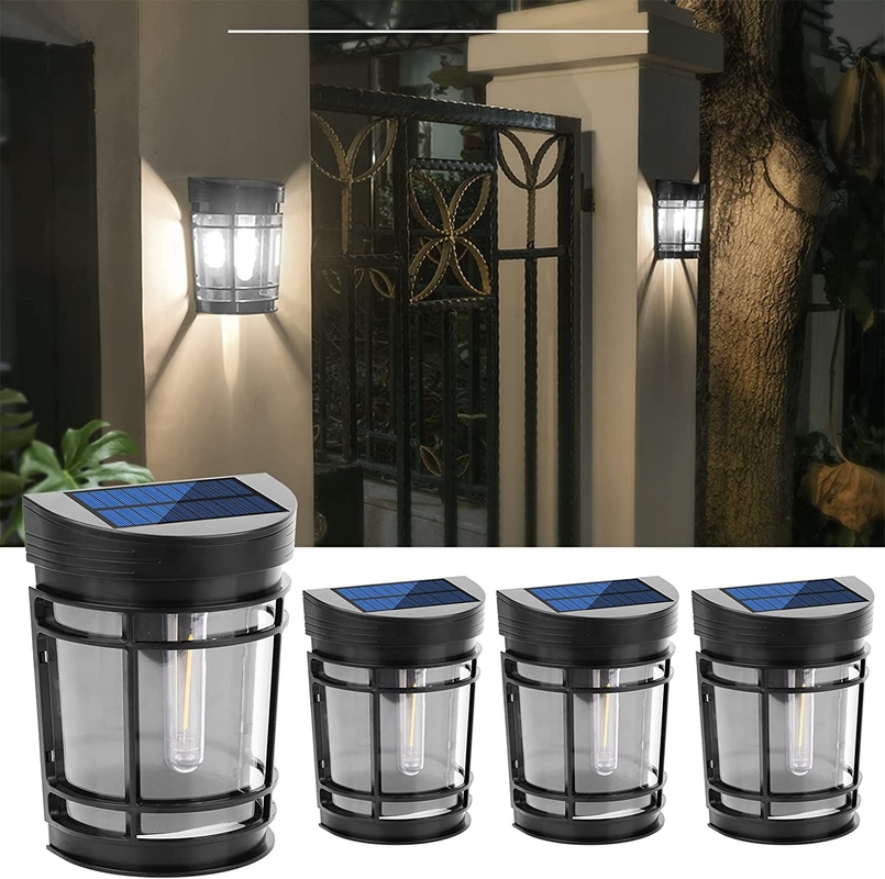 Warm White to RGB Solar Wall Light Ternary lithium battery With Waterproof IP65 PC Shell