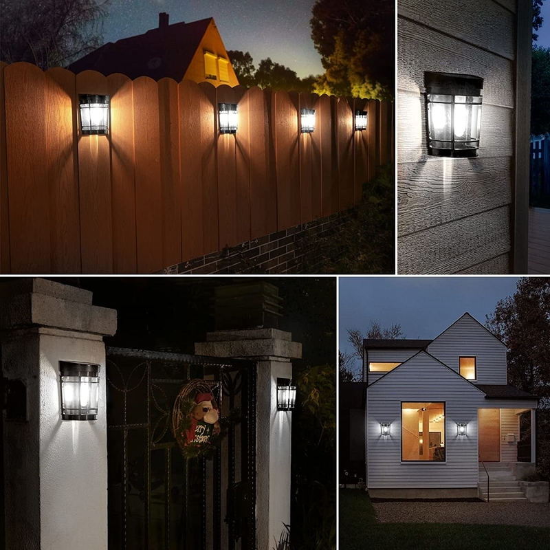 Warm White to RGB Solar Wall Light Ternary lithium battery With Waterproof IP65 PC Shell