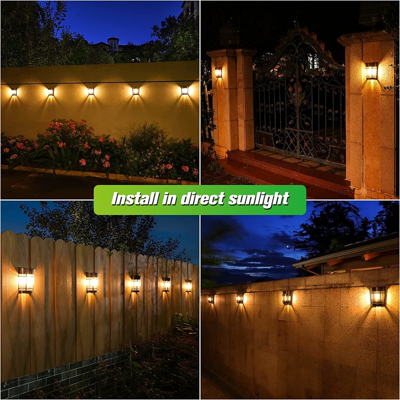 Warm White to RGB Solar Wall Light Ternary lithium battery With Waterproof IP65 PC Shell