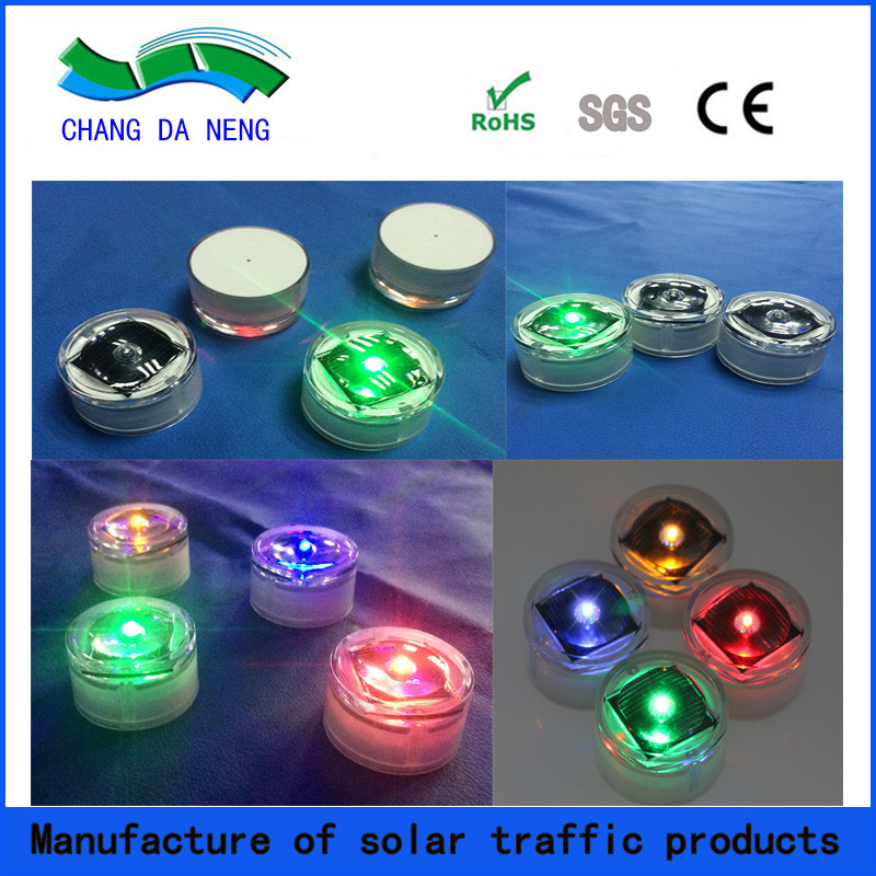 Aluminum Underground Solar Road Studs Round Embedded LED Beacon Light Road Markers