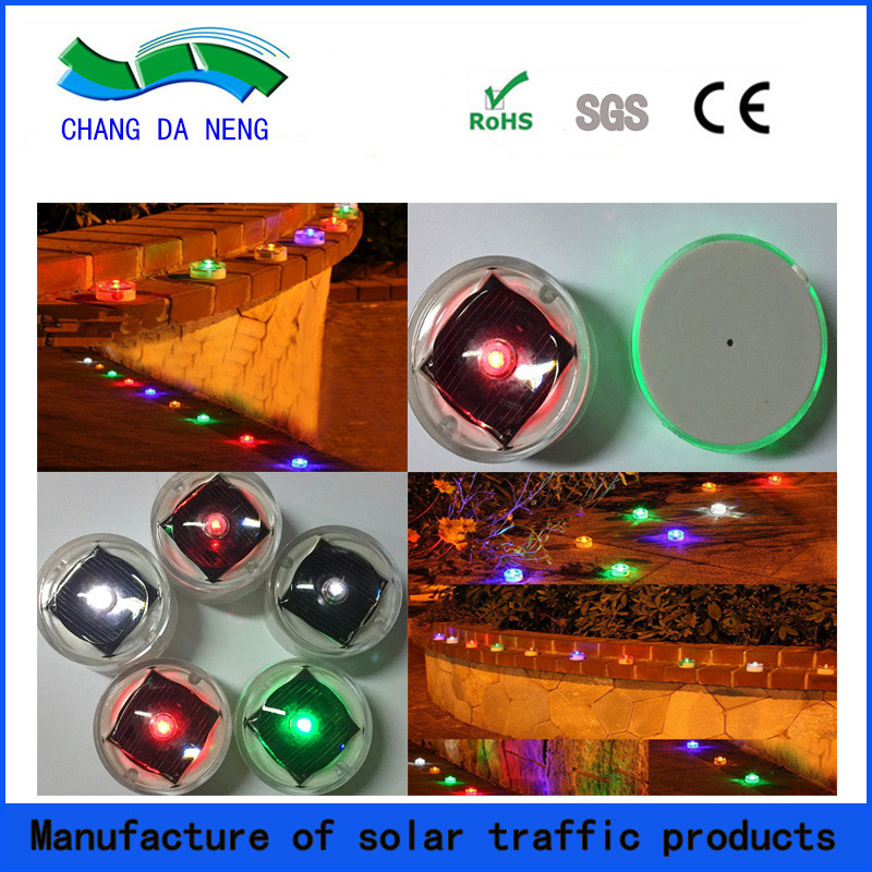 Aluminum Underground Solar Road Studs Round Embedded LED Beacon Light Road Markers