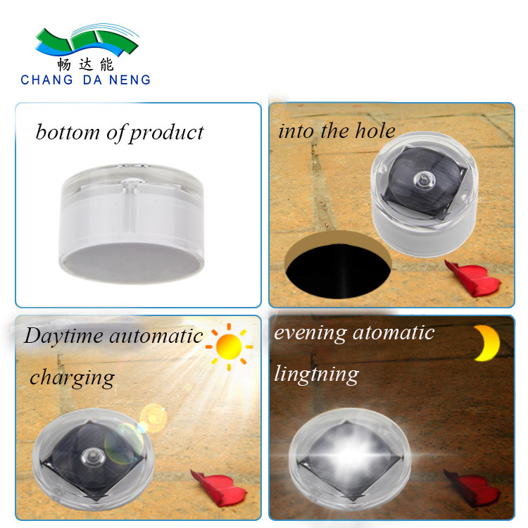 Aluminum Underground Solar Road Studs Round Embedded LED Beacon Light Road Markers
