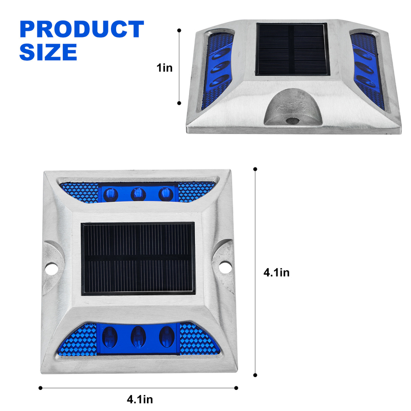 Driveway Bright Aluminum Solar Road Studs with Flashing Lights and Working Time ≥100h