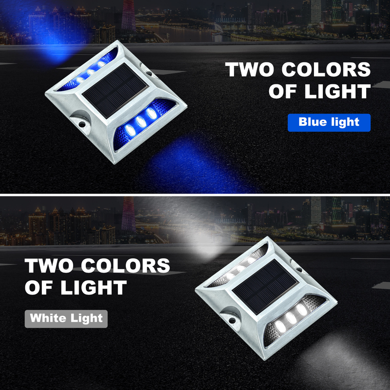 Driveway Bright Aluminum Solar Road Studs with Flashing Lights and Working Time ≥100h