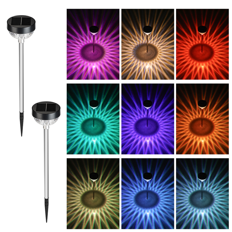 Garden Solar Pathway Light Insert Lawns RGB Change Waterproof IP65 Landscape Light Patio Decoration