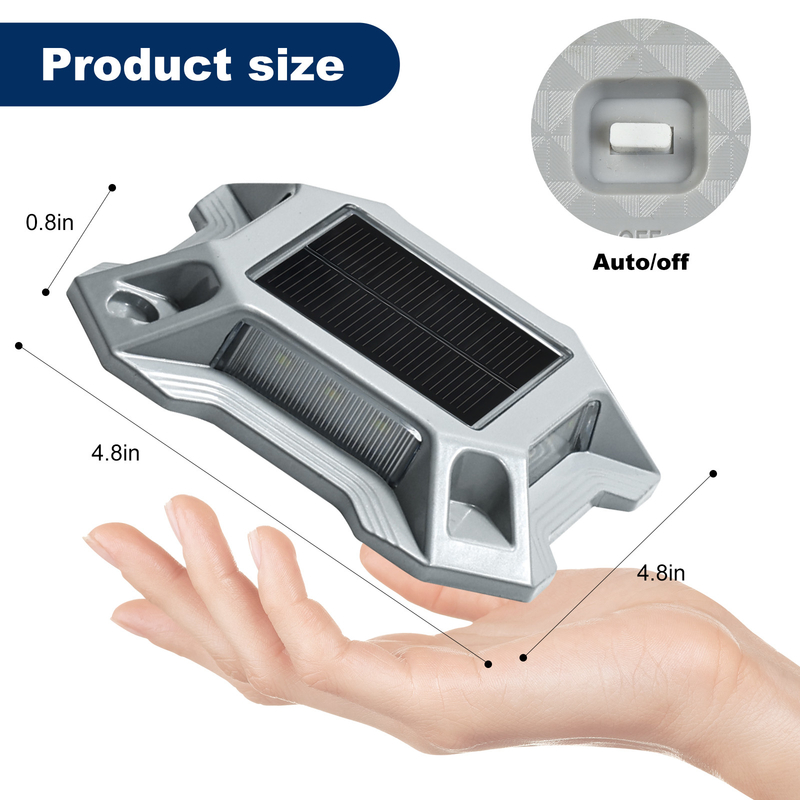 Pavement outdoor aluminium alloy led road studs mounting rail solar power garden decorative ground deck dock floor light