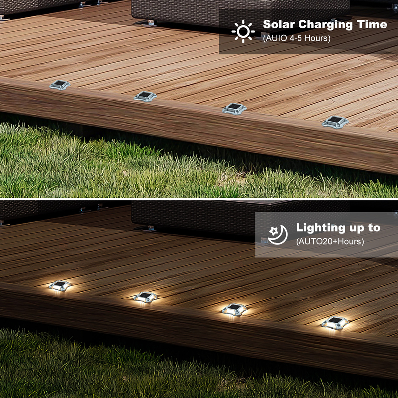 Pavement outdoor aluminium alloy led road studs mounting rail solar power garden decorative ground deck dock floor light
