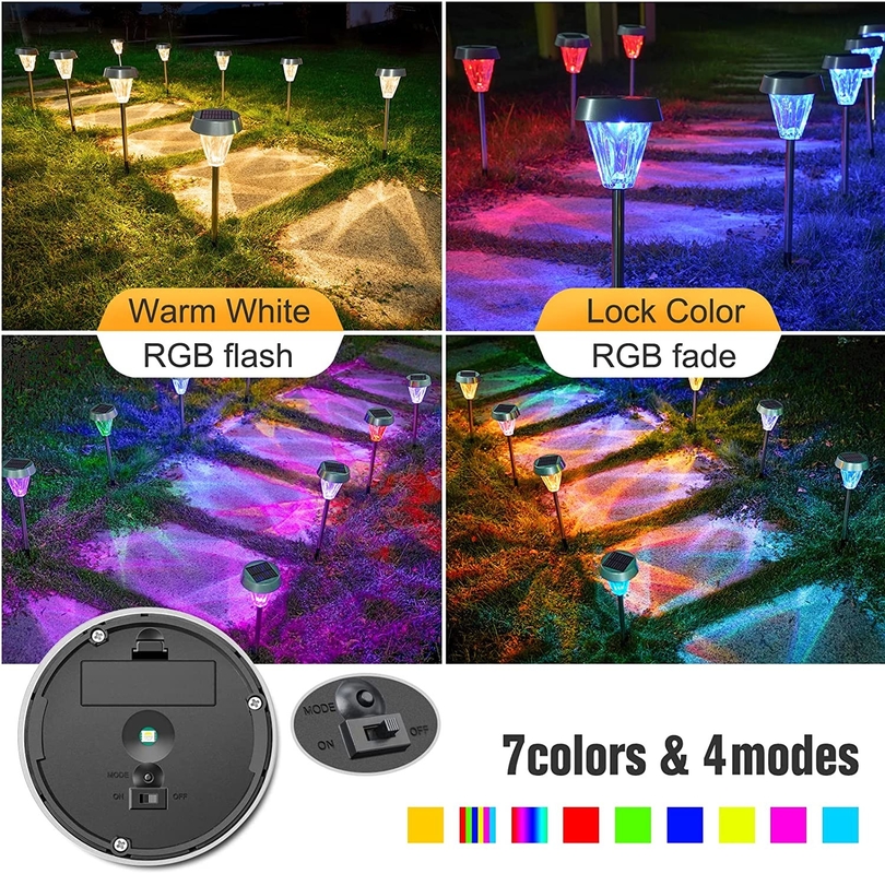 Solar Powered Path Lights ABS Material for Solar Garden Landscape Decorative Light