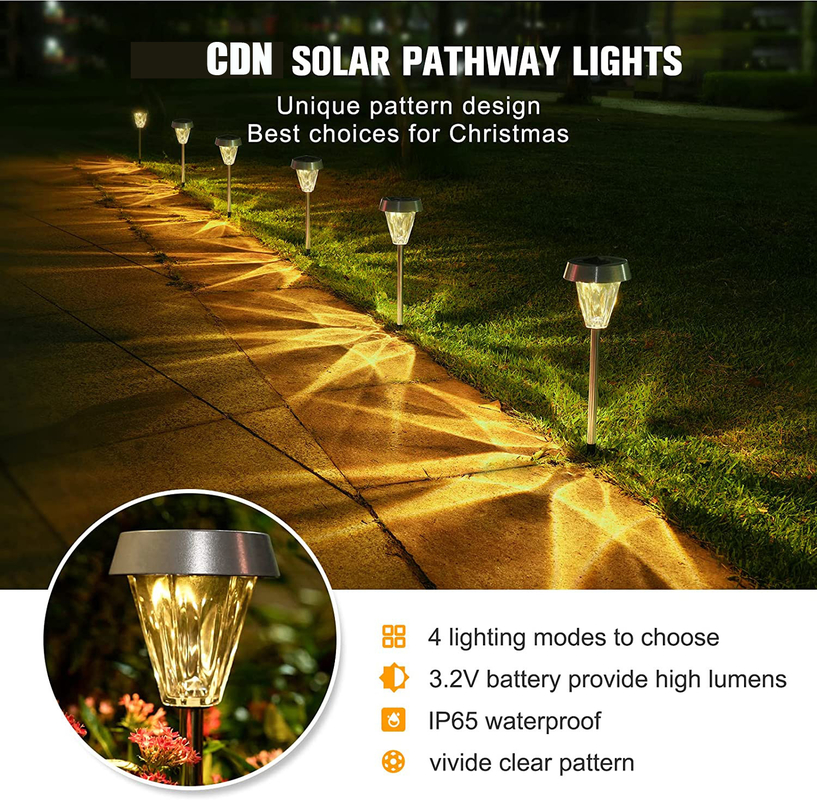 Solar Powered Path Lights ABS Material for Solar Garden Landscape Decorative Light