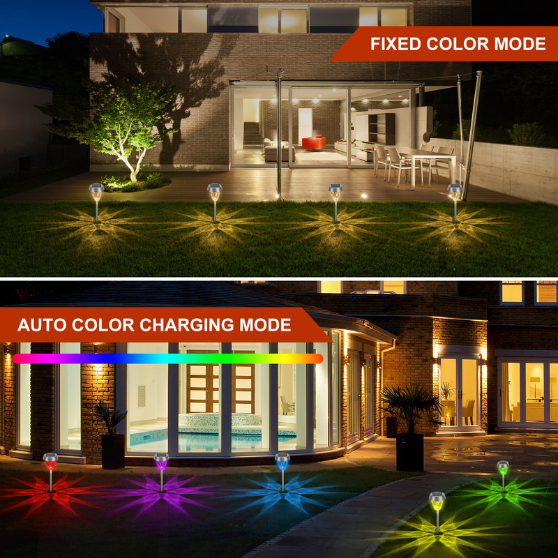 Solar Powered Path Lights ABS Material for Solar Garden Landscape Decorative Light