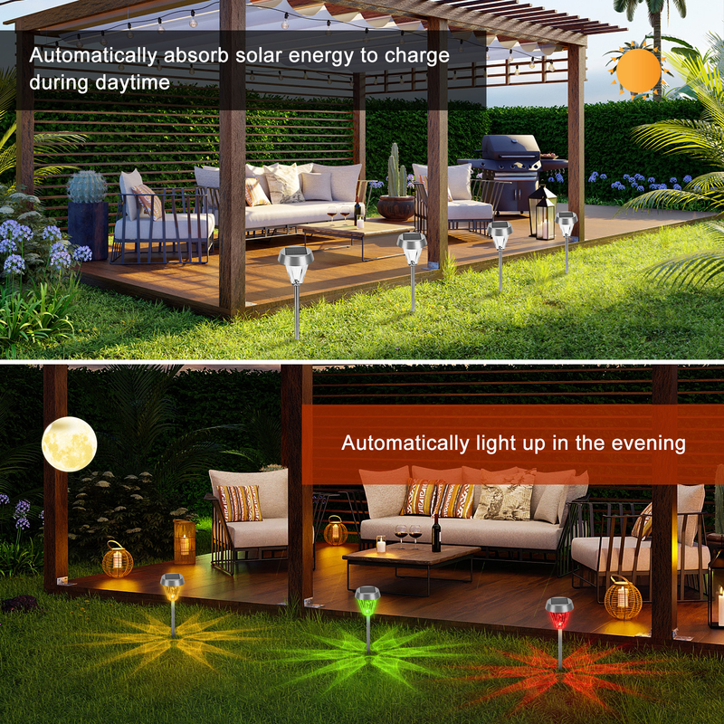 Solar Powered Path Lights ABS Material for Solar Garden Landscape Decorative Light