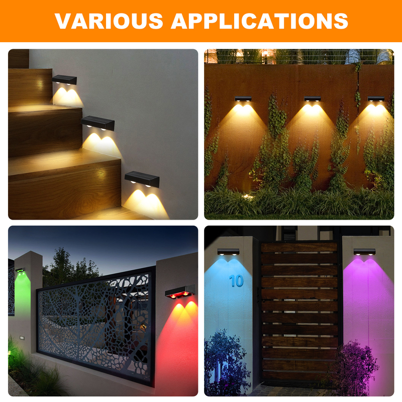 Waterproof Up And Down Solar Wall Light ABS Housing For Yard Deck Garden Garage Walkway Porch