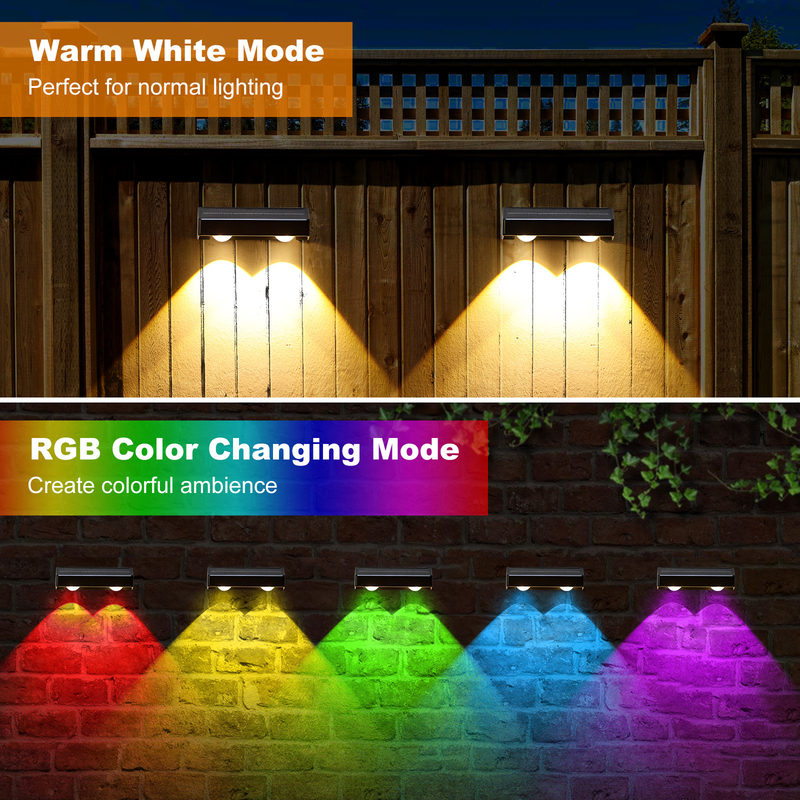 Waterproof Up And Down Solar Wall Light ABS Housing For Yard Deck Garden Garage Walkway Porch