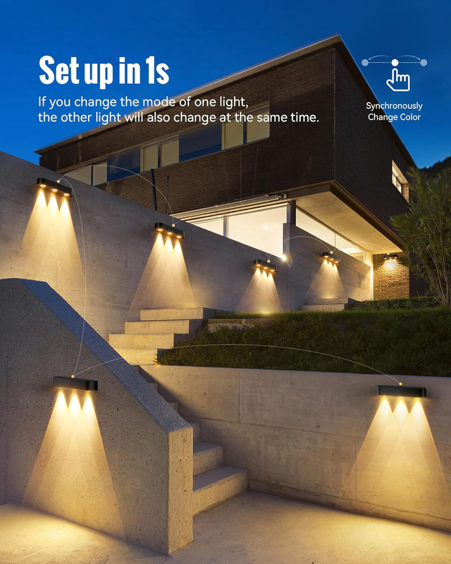 Wall Mount Solar Deck Light with 20 Hours Working Time and IP68 Waterproof Rating