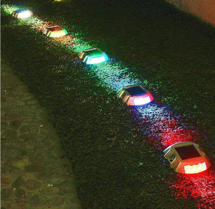 Long-lasting Solar Road Studs With 12 LED Light Source In White Yellow Red Blue Or Green