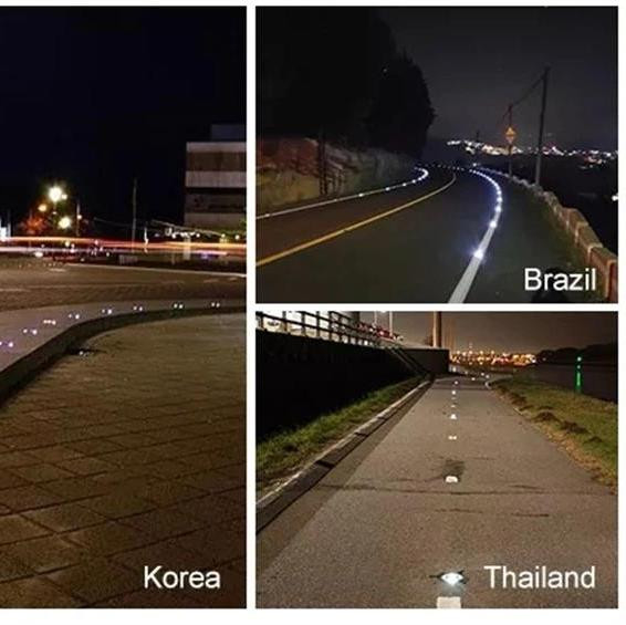 800 Meters Solar Metal Prong Cat Eye Road Studs with 2 Led Qty on Each Side