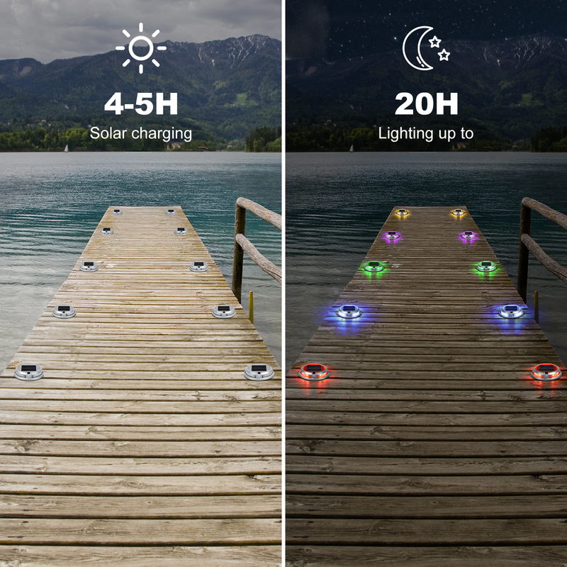2V Waterproof Solar Dock Light  Solar Led Light With 20 Lumens LED Light Source