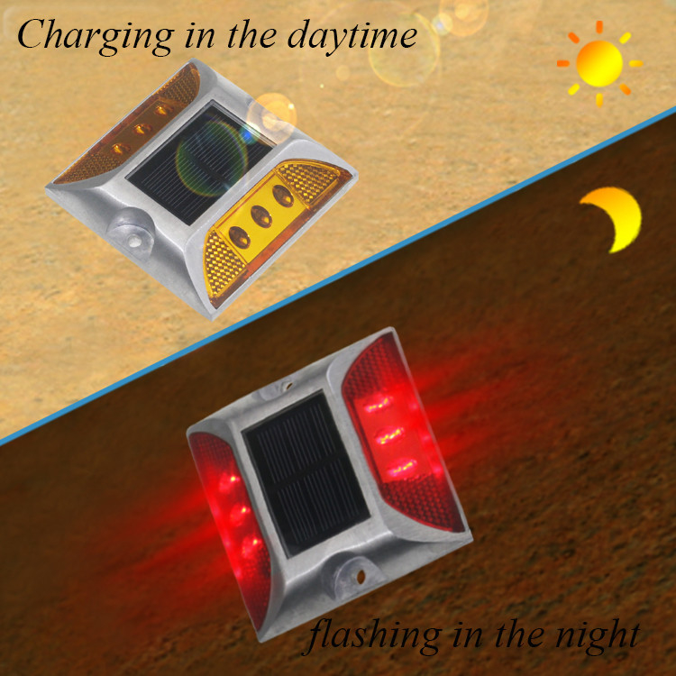 Road Construction Solar Road Studs with Working Time ≥100h and IP68 Waterproof Level in White/ Yellow/ Red/ BULE/ GREEN