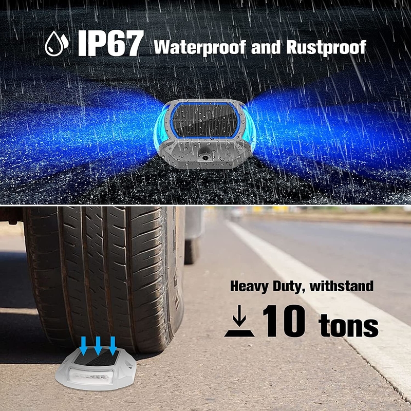 Aluminum IP68 Waterproof Solar Powered Driveway Dock Lights for Outdoor Stairs Step Fence Yard Patio