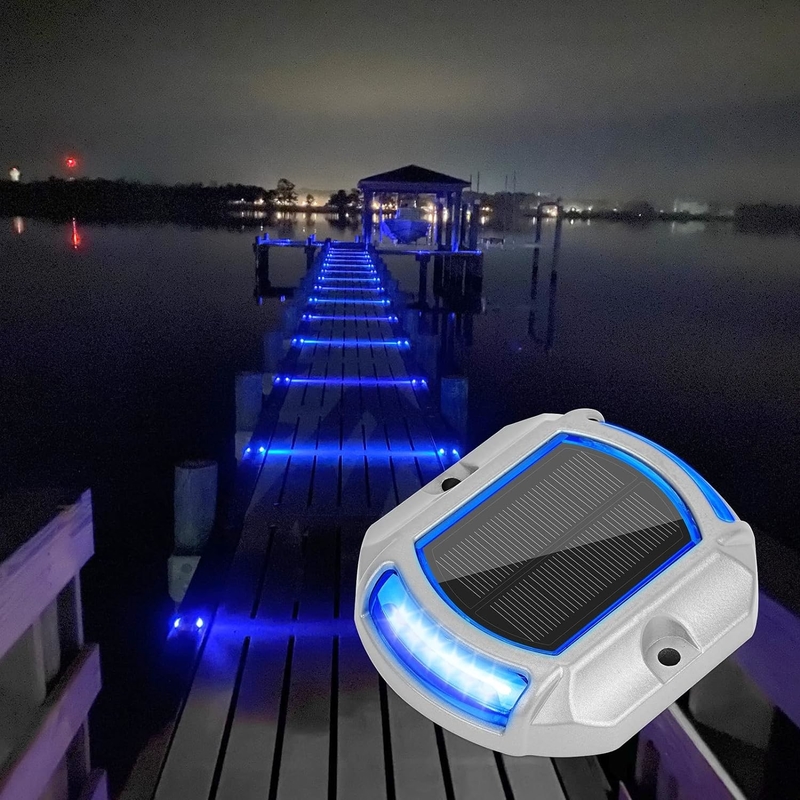 Aluminum IP68 Waterproof Solar Powered Driveway Dock Lights for Outdoor Stairs Step Fence Yard Patio