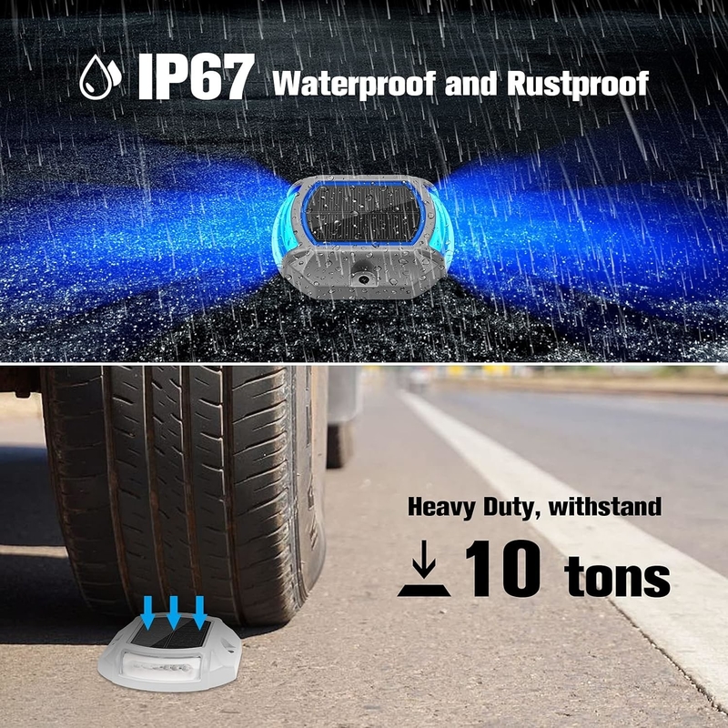 Aluminum IP68 Waterproof Solar Powered Driveway Dock Lights for Outdoor Stairs Step Fence Yard Patio