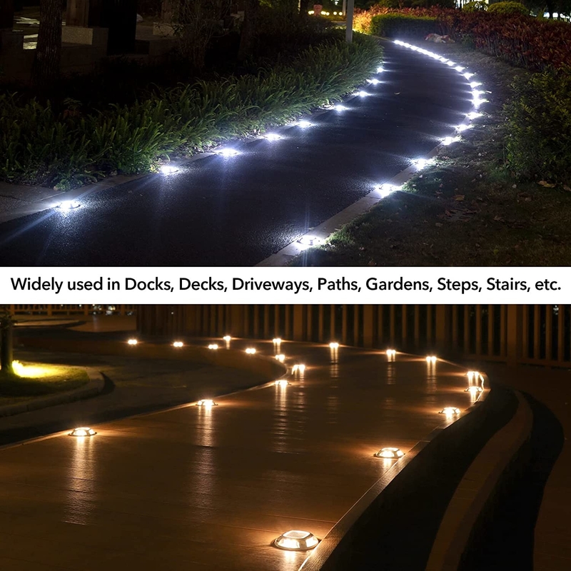 246g Solar Dock Lights Driveway Deck Lights for Garden Pathway Yard LED Aluminum Dock Lighting