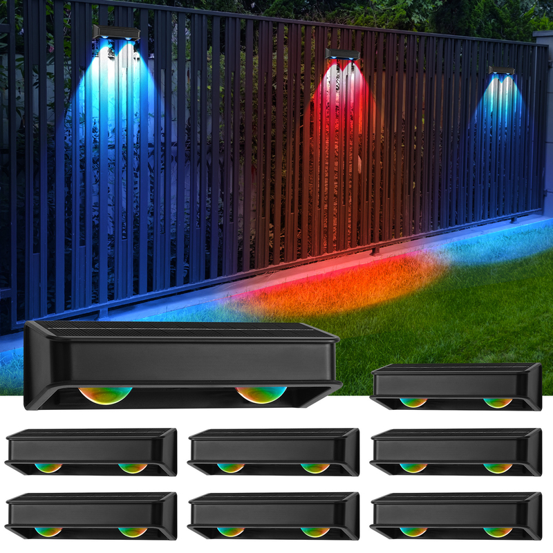 Warm White Patio Doors Fence Deck Garden Lighting Waterproof Small Step Lamp Outdoor Solar up and Down Wall Lights