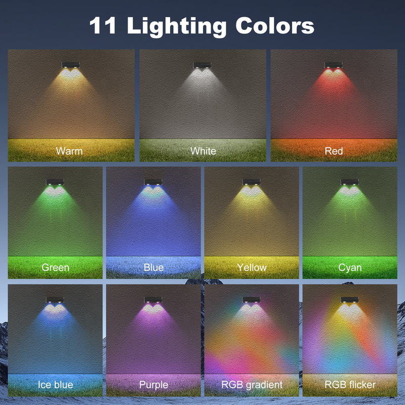 Warm White Patio Doors Fence Deck Garden Lighting Waterproof Small Step Lamp Outdoor Solar up and Down Wall Lights