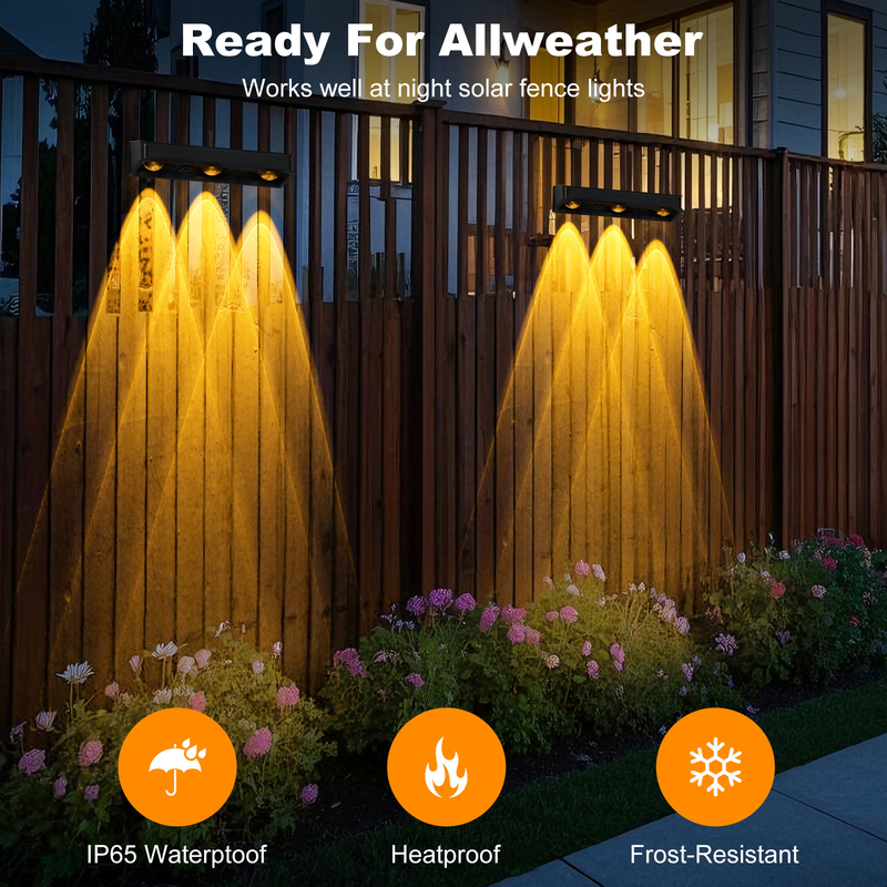 IP65 Waterproof Solar LED Wall Lamp for Hotel Polysilicon Solar Panel White Light Warm Light Up and Down Light Source