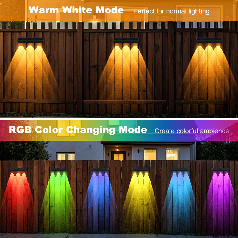 IP65 Waterproof Solar LED Wall Lamp for Hotel Polysilicon Solar Panel White Light Warm Light Up and Down Light Source