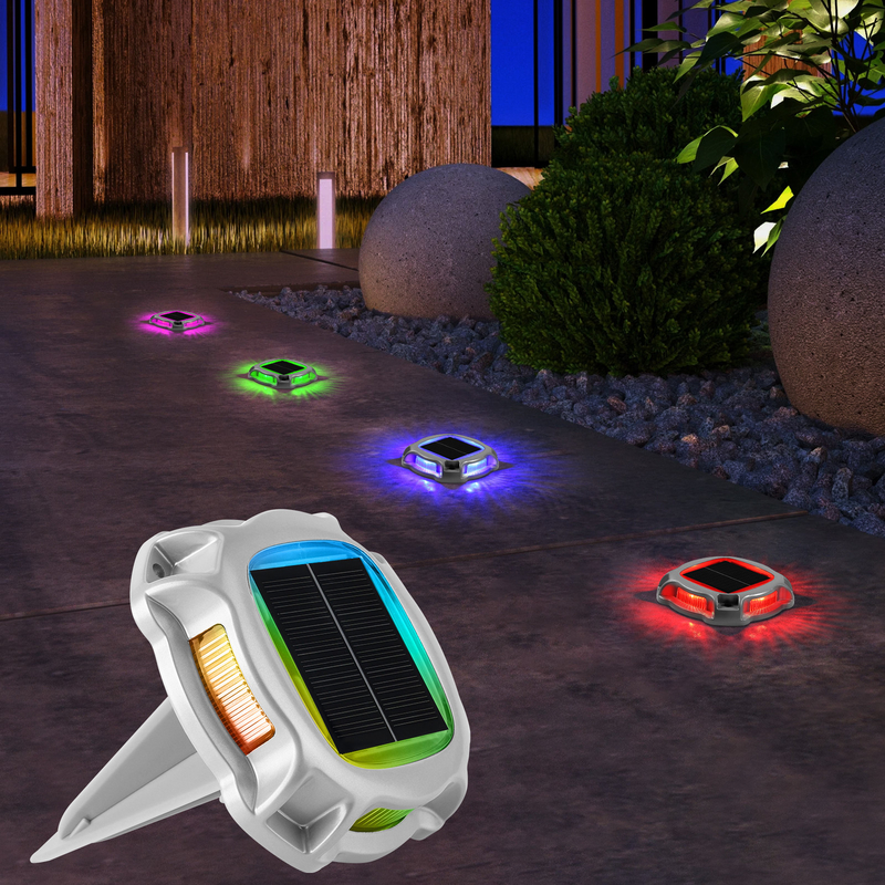 Round Shape Solar Road Stud with Flashing LED Lights 3.7v/500mah Battery 5v/70ma Solar Panel