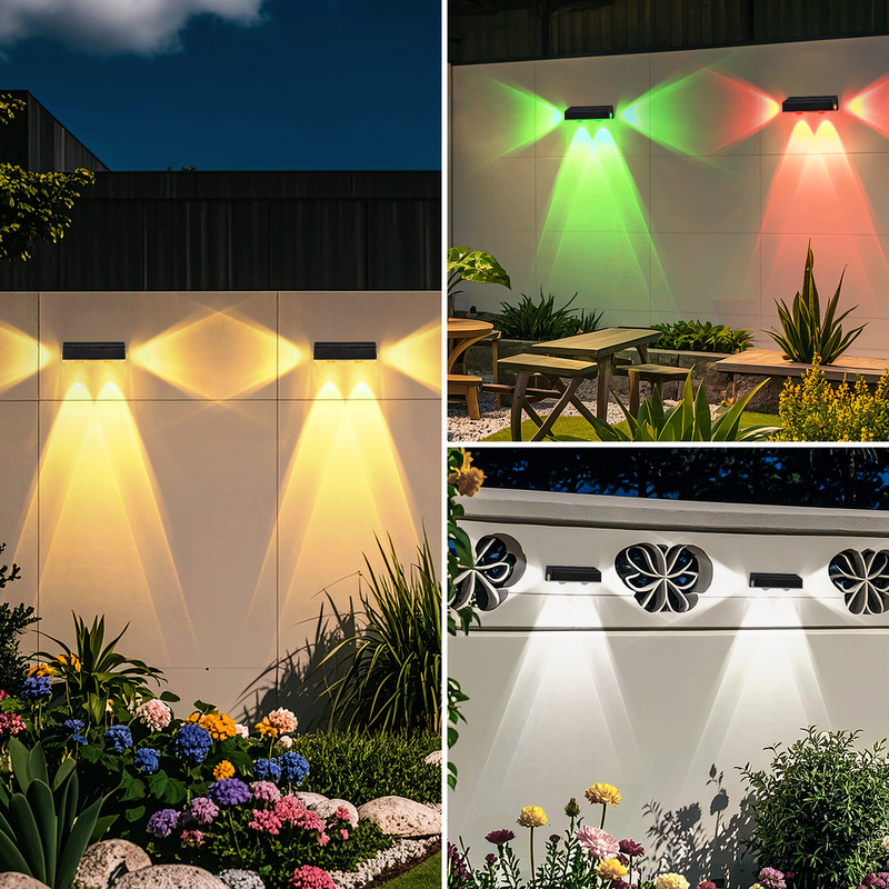 205*50*38mm Monocrystalline Silicon Solar Panel Solar Fence Light for Outdoor and Warm White RGB