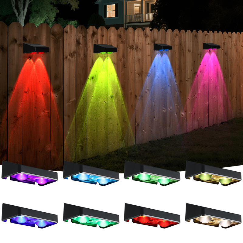 Warm White Patio Doors Fence Deck Garden Lighting Waterproof Small Step Lamp Outdoor Solar up and Down Wall Lights