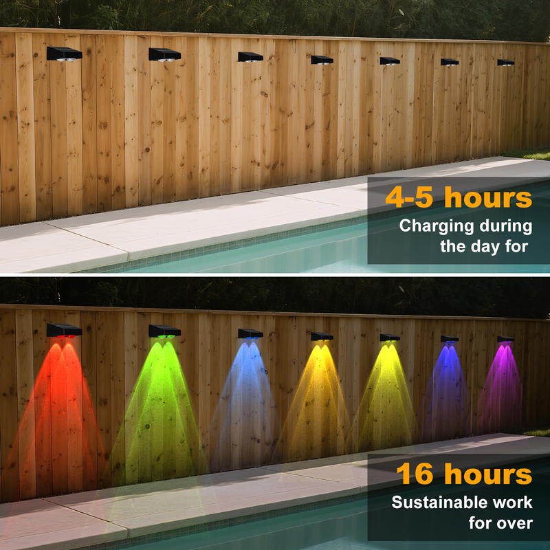Warm White Patio Doors Fence Deck Garden Lighting Waterproof Small Step Lamp Outdoor Solar up and Down Wall Lights