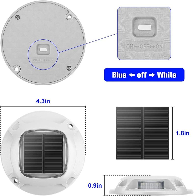 20 Lumens Solar Deck Light with IP67 Waterproof and 6000K Daylight Alert for Outdoor Use
