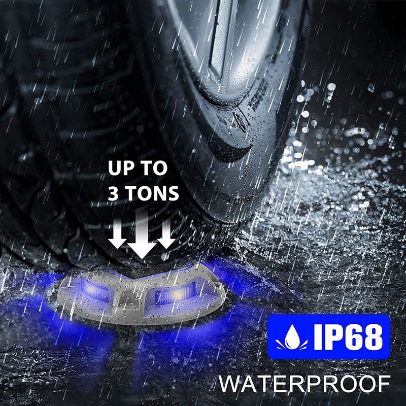 Solar Deck Light with 6000K Daylight Alert 8pcs LED and 110*22.5MM Size for Outdoor Use