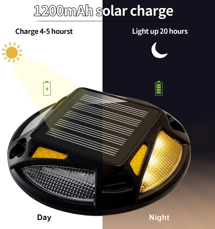 Solar Road Stud with 12 pcs LED Aging Resistance Auxiliary Lighting for Traffic Roadway Safety