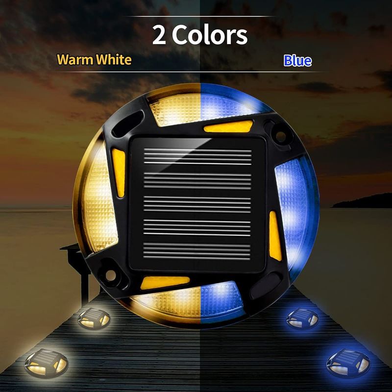 Solar Road Stud with 12 pcs LED Aging Resistance Auxiliary Lighting for Traffic Roadway Safety