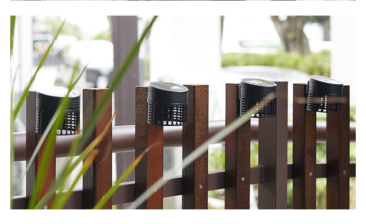 Luxury Cylinder Solar Fence Led Lights Powered Landscape For Outdoor